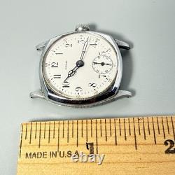 Omega Trench Watch Cushion Case Enamel Dial Wristwatch FOR PARTS REPAIR