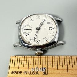 Omega Trench Watch Cushion Case Enamel Dial Wristwatch FOR PARTS REPAIR