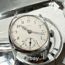 Omega Trench Watch Cushion Case Enamel Dial Wristwatch FOR PARTS REPAIR