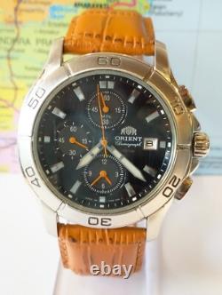 Orient Chronograph Quartz Td0e-01 Japan Men's Full Work Vtg. & Alarm Not Working