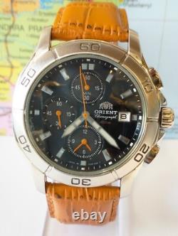 Orient Chronograph Quartz Td0e-01 Japan Men's Full Work Vtg. & Alarm Not Working
