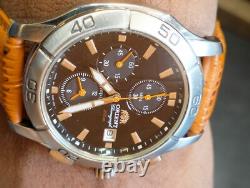 Orient Chronograph Quartz Td0e-01 Japan Men's Full Work Vtg. & Alarm Not Working