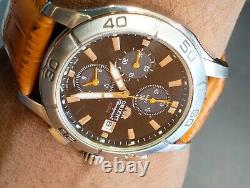 Orient Chronograph Quartz Td0e-01 Japan Men's Full Work Vtg. & Alarm Not Working