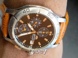 Orient Chronograph Quartz Td0e-01 Japan Men's Full Work Vtg. & Alarm Not Working