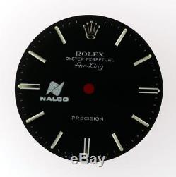 Original Men's Rolex Air-King Precision Black Stick NALCO logo 5500 Dial SS #F22