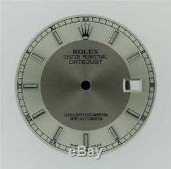 Original Men's Rolex Datejust 116200 116234 Silver Slate Bulls Eye Dial S/S #L20