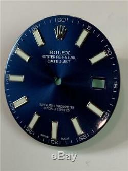 Original Men's Rolex Datejust II 116300 116334 Royal Blue Stick Dial S/S #Y35