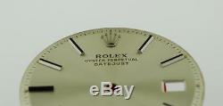 Original Men's Rolex Datejust NQ 1600 1601 1603 Silver Stick Dial S/S #D15