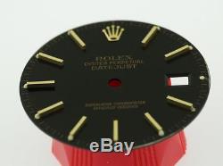 Original Men's Rolex Datejust QS 16233 16013 Gloss Black Stick Dial 2Tone #L51