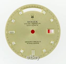 Original Men's Rolex Day-Date 18238, 18038 Champange 8+2 Diamond Dial 18KY #D10