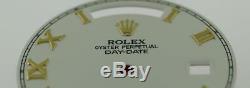 Original Men's Rolex Day-Date II 218238 Gloss White Roman Dial 18KY #B26
