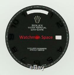 Original Men's Rolex Day-Date II 218349 218239 Black Concentric circle 18KW #A21