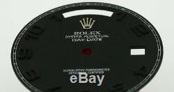 Original Men's Rolex Day-Date II 218349 218239 Black Concentric circle 18KW #A21