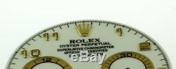 Original Men's Rolex Daytona 116523, 116528 Gloss White Arabic Dial 2/T #A22