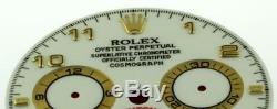 Original Men's Rolex Daytona 116523, 116528 Gloss White Arabic Dial 2/T #A22