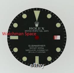 Original Men's Rolex Submariner Maxi Matt Black Dial 16800 Transitional S/S #D39
