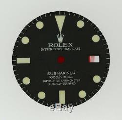 Original Men's Rolex Submariner Maxi Matt Black Dial 16800 Transitional S/S #D39