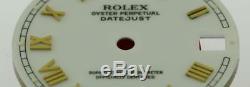 Original Rolex Midsize Datejust 31mm 68273 68278 Gloss White Roman Dial 2/T #E41