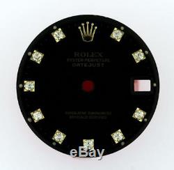 Original Rolex Midsize Datejust 68273, 68278 Gloss Black Diamond Dial 2Tone #W4
