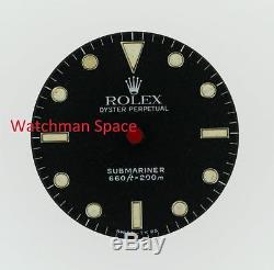 Original Vintage Men's Rolex Submariner 5513 Gloss Black Tritium Dial S/S #D36