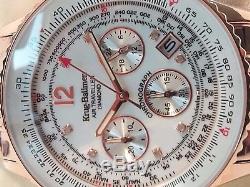 Orologio Cronografo Uomo Krug Baumen Oro Rosa 8 Diamanti Mov Seiko VD53 NUOVO