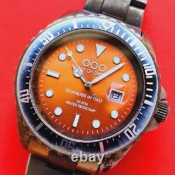 Out Of Order Casanova Watch Damaged In Italy Orange Dial Diver Bracelet Mens