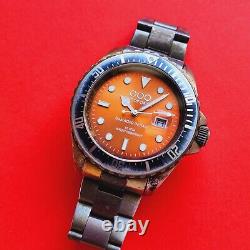 Out Of Order Casanova Watch Damaged In Italy Orange Dial Diver Bracelet Mens