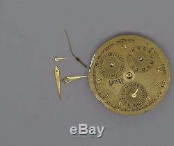 PIAGET Chronograph Movement & 18K Gold Dial. Cal 202P. For Parts Or Repairs