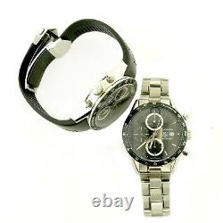 Pair Of Tag Heuer Carrera Cv2010+cv2010-3 Calibre 16 Chrono Watches Parts/repair