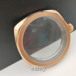 Parnis polished watch gold case 47mm steel case fit eta6497/6498 movement