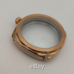 Parnis polished watch gold case 47mm steel case fit eta6497/6498 movement