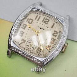 Parts / Repair 1932 Elgin Tonneau Art Deco Watch 7j Grade 482 Mdl 1