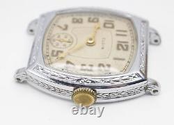 Parts / Repair 1932 Elgin Tonneau Art Deco Watch 7j Grade 482 Mdl 1