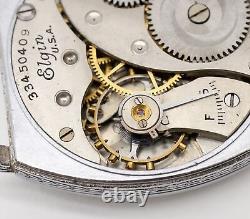 Parts / Repair 1932 Elgin Tonneau Art Deco Watch 7j Grade 482 Mdl 1