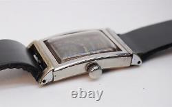 Parts / Repair Wyler Vintage 1940s Black Dial Clamshell Tank Wrist Watch