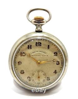 Pocket Watch Chronometre CORGEMONT Dial Textured Steel 50mm To Restore Parts