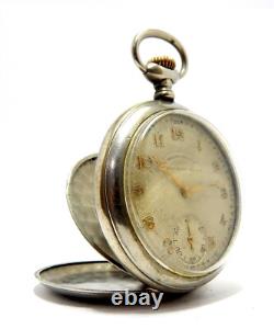 Pocket Watch Chronometre CORGEMONT Dial Textured Steel 50mm To Restore Parts