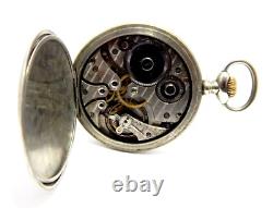 Pocket Watch Chronometre CORGEMONT Dial Textured Steel 50mm To Restore Parts
