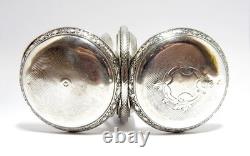 Pocket Watch Hunter Art Nouveau Dial Porcelain Case Silver 52mm Restore Parts