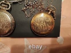 Pocket Watch Lot Vintage Stop Watches Hamilton, Ball, Waltham, Etc AS-IS, Parts