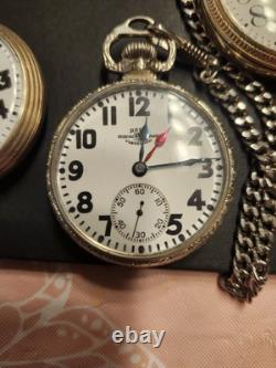 Pocket Watch Lot Vintage Stop Watches Hamilton, Ball, Waltham, Etc AS-IS, Parts