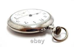 Pocket Watch Style Art Nouveau Dial Porcelain Case Silver 49mm To Restore Parts