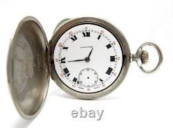 Pockets ROUNDLY & LONGINES Hunter Case Silver & Steel 50mm Porcelain Not Working