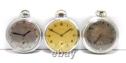 Pockets Watches Open Face Art Deco Case Steel Watchmakers Hobbyists Not Working