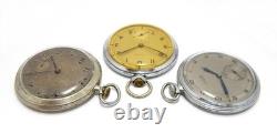 Pockets Watches Open Face Art Deco Case Steel Watchmakers Hobbyists Not Working
