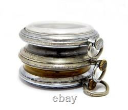 Pockets Watches Open Face Art Deco Case Steel Watchmakers Hobbyists Not Working