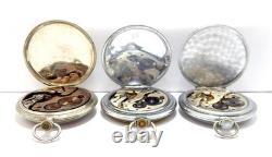 Pockets Watches Open Face Art Deco Case Steel Watchmakers Hobbyists Not Working