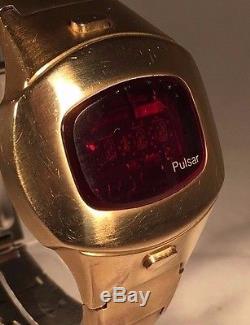 Pulsar Time Computer 1970's Digital LED Mens Watch Sold For Parts or Repair