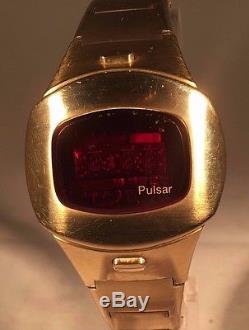 Pulsar Time Computer 1970's Digital LED Mens Watch Sold For Parts or Repair