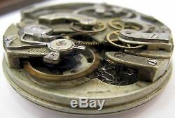 Quality Agassiz chronograph Pocket Watch Movement for parts. HC 43.1 mm